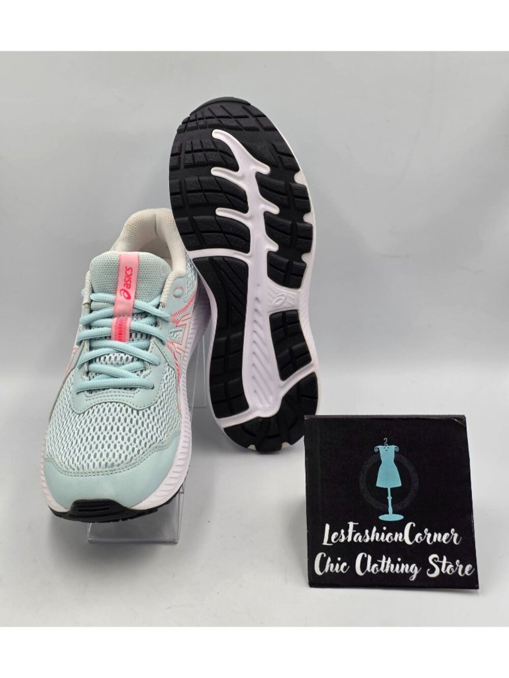 Asics Women's Aqua Pink Contend 7 Lightweight Running Shoes Size 7 3786 - Picture 3 of 16